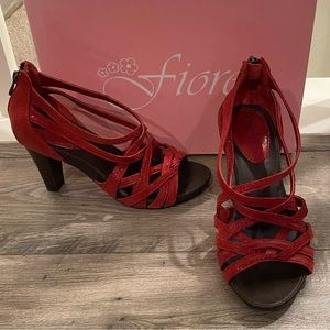 Fiore red Strappy Sandal heels